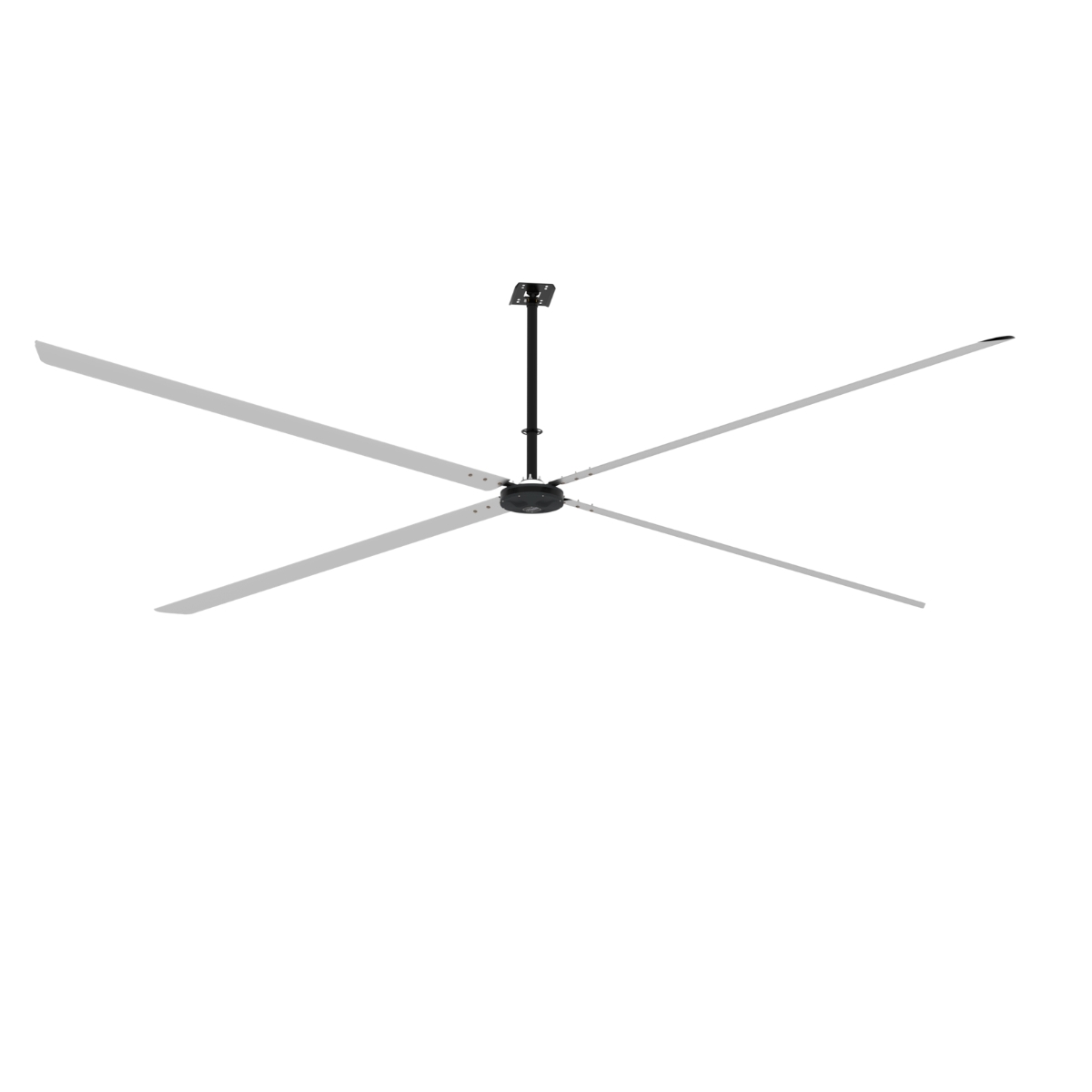 Déstratificateur Hunter ECO à trois longues pales aluminium, vue produit sur fond blanc
