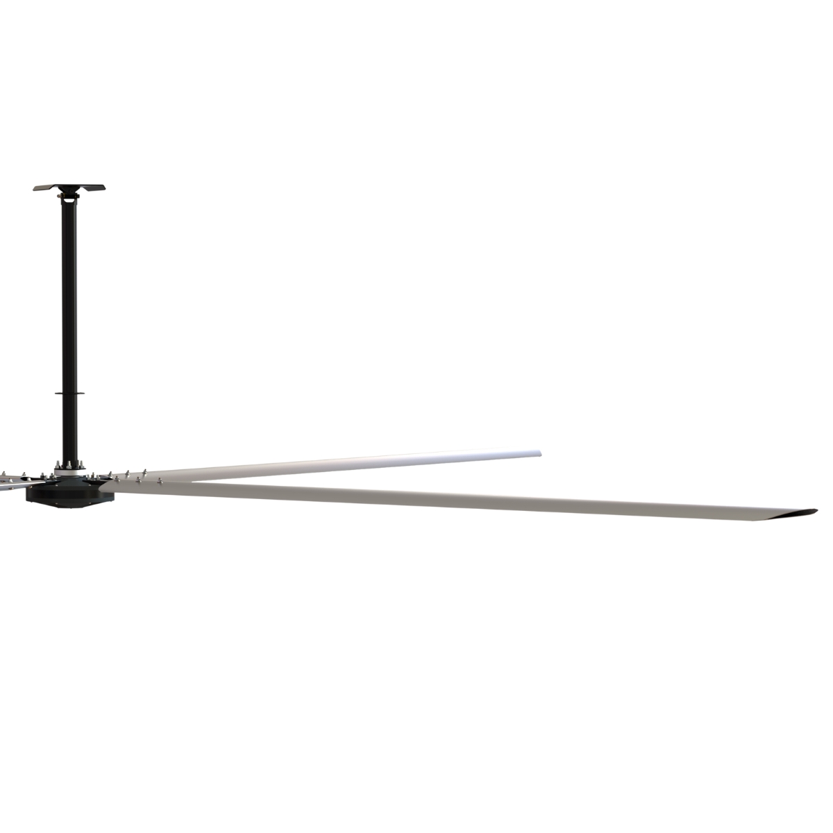 Pales aluminium d'un déstratificateur Hunter ECO vues de profil, vue produit sur fond blanc