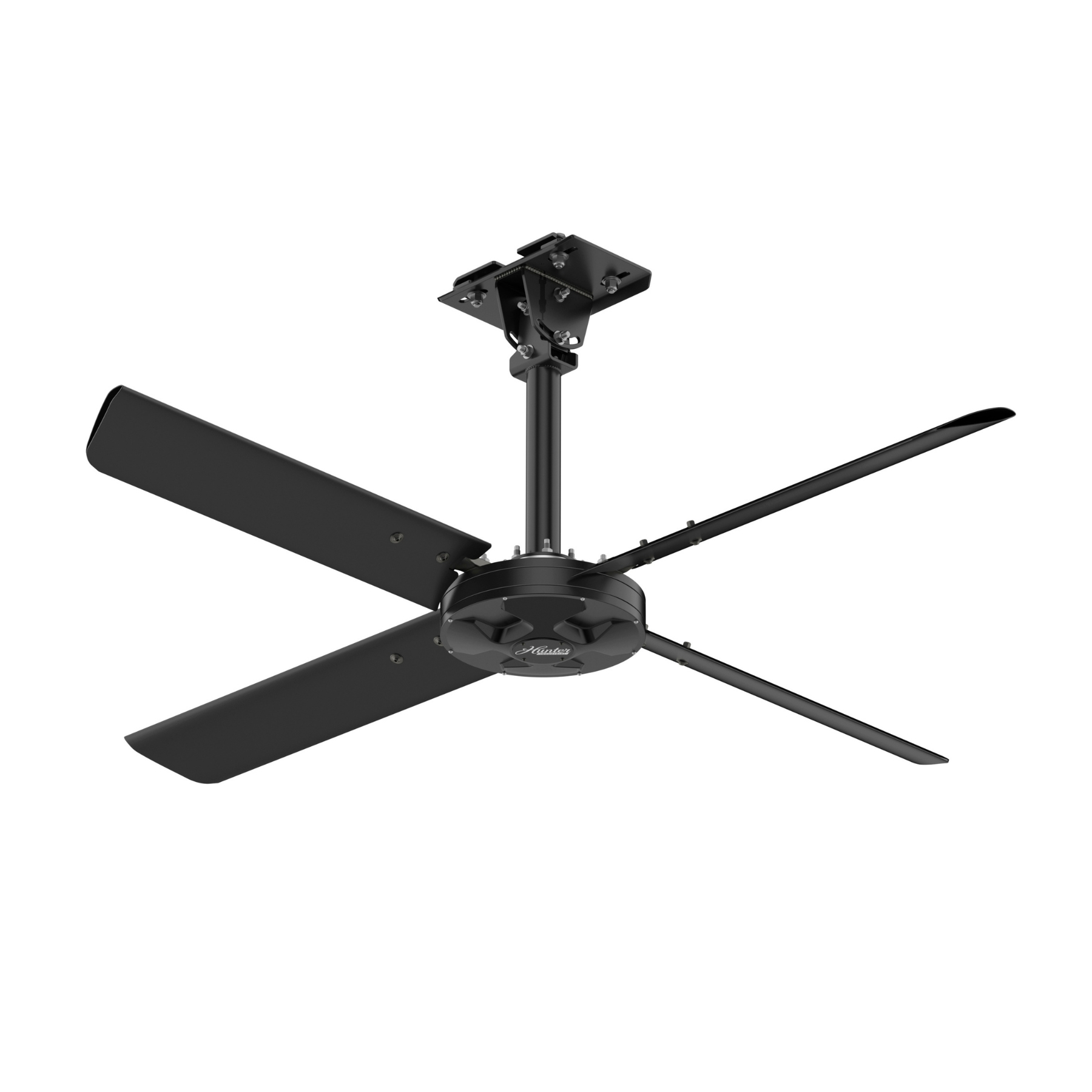Déstratificateur Hunter RM 240 V monophasé à quatre pales, vue produit de trois quarts
