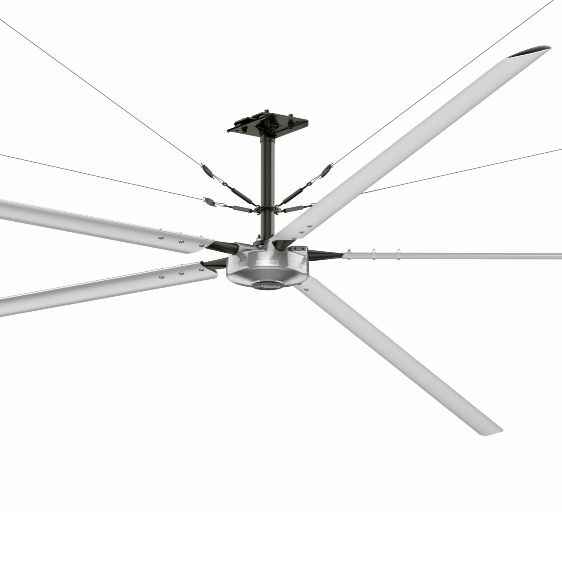 Déstratificateur Hunter Titan à six pales aluminium, vue produit plongeante sur fond blanc