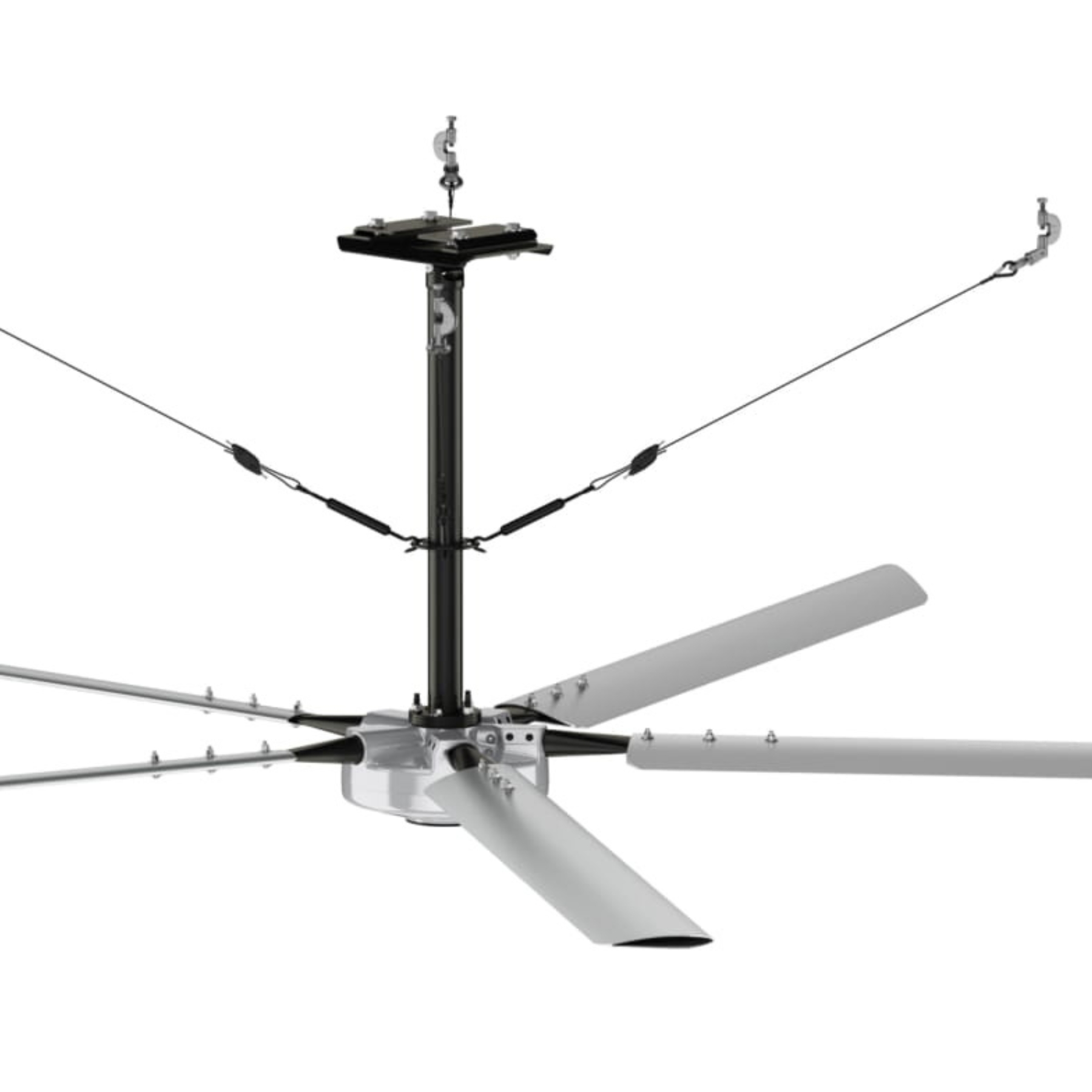 Tige de suspension et câbles de sécurité d'un déstratificateur Hunter Titan, vue produit