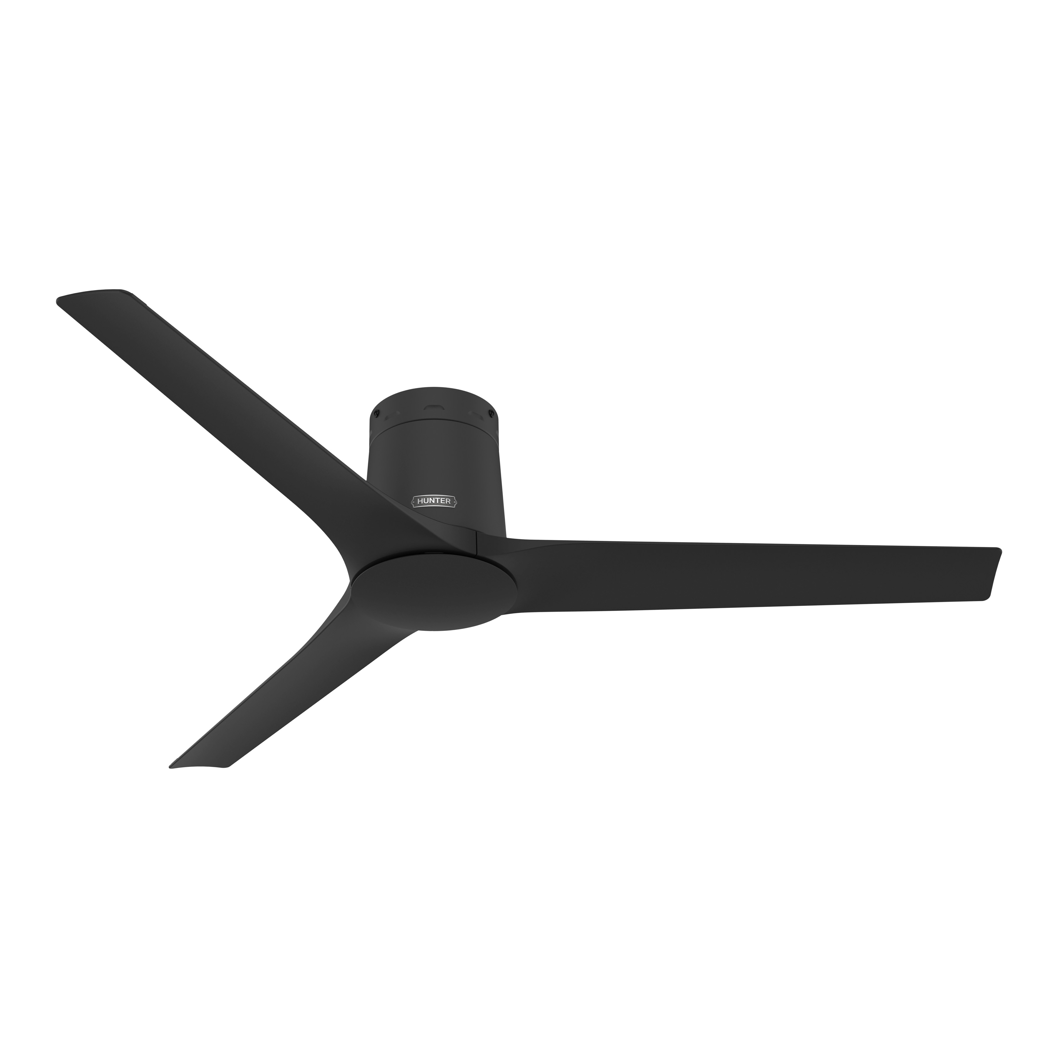Ventilateur de plafond Hunter Athens 132 cm noir mat à trois pales, vue produit studio